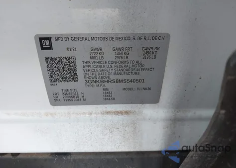 2021 Chevrolet Blazer Awd 2Lt from USA, damaged, VIN 3GNKBHRS8MS540501